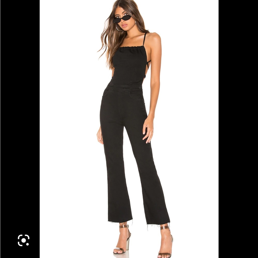 Mother tie Back Hustler Ankle Fray Jumpsuit